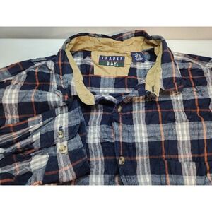 Trader‎ Bay Mens XL Plaid Flannel Long Sleeve Button Up Shirt 100% Cotton